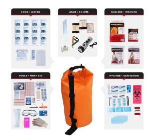 1 Person Comfort Survival Kit Dry Bag | 72-Hour Emergency Preparedness Kit