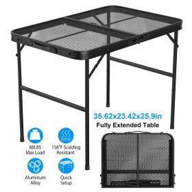 1Pc Foldable Camping Table Collapsible Picnic Aluminum Alloy Grill Stand 88LBS Max Load Height Adjustable BBQ Table