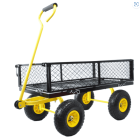 660LB Heavy Duty Steel Garden Cart w/ Pneumatic Tires
