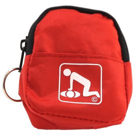 CPR Red Beltloop Keychain Kit w/ Faceshield, Gloves & Wipes