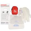 CPR Red Beltloop Keychain Kit w/ Faceshield, Gloves & Wipes