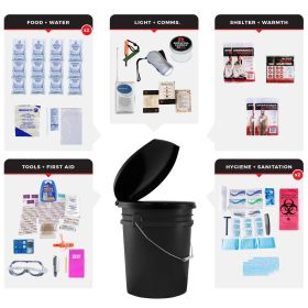 2 Person Essential Survival Kit | 72 Hour Emergency Bucket Kit