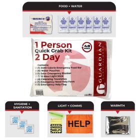 2-Day Quick Grab Emergency Survival Kit for 1 Person